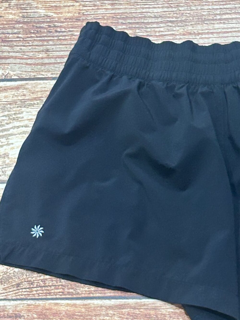 Athleta High Rise Weekender Run Short Black 3" Inseam Lined Drawstring - Picture 3 of 11